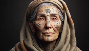 amazigh face tatoo